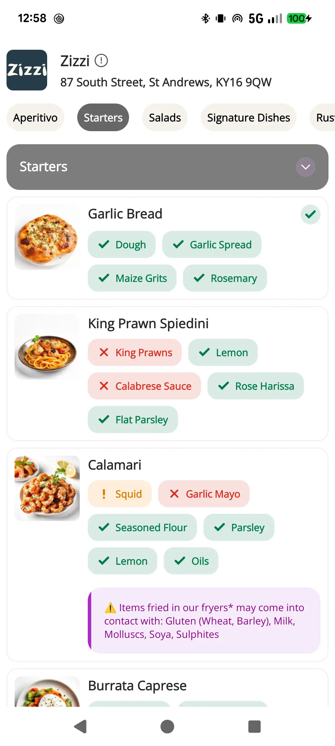 Allergy Free Dining