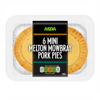 Asda 6 Mini Melton Mowbray Pork Pies 300G