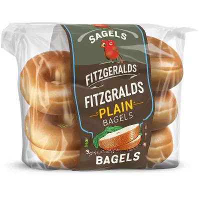 Fitzgeralds Plain Sliced Bagels