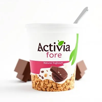Activia Fibre Natural Yoghurt & Dark Chocolate Granola Pot With Spoon
