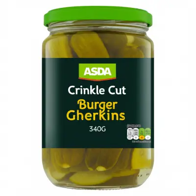Asda Crinkle Cut Burger Gherkins 340G