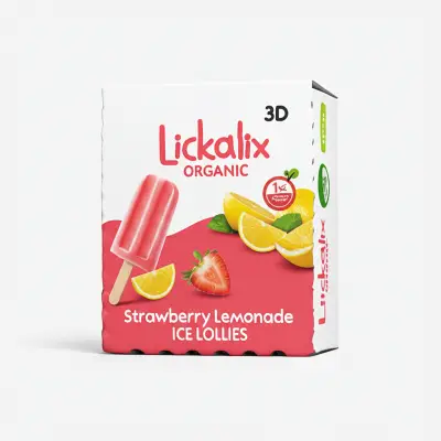 Lickalix Organic  Strawberry Lemonade Ice Lollies
