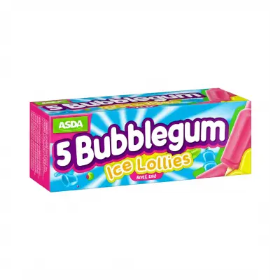 Asda 5 Bubblegum Ice Lollies