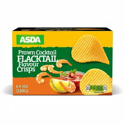Asda Prawn Cocktail Flavour Crisps 6 X 25G (150G)