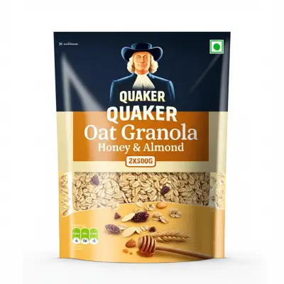 2X Quaker Oat Granola Honey & Almond Packs (2X500G)