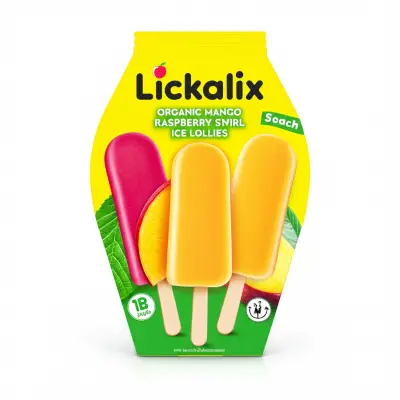 Lickalix Organic Mango Raspberry Swirl Ice Lollies