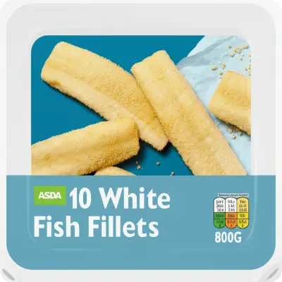 Asda 10 White Fish Fillets 800G