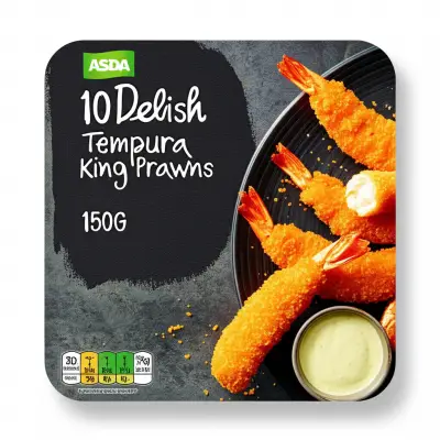 Asda 10 Delish Tempura King Prawns 150G