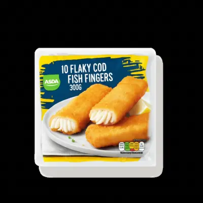 Asda 10 Flaky Cod Fish Fingers 300G