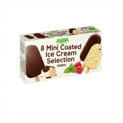 Asda 8 Mini Coated Ice Cream Selection 8X50Ml