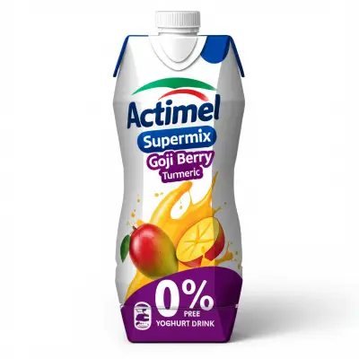 Actimel Supermix Mango  Goji Berry  Turmeric 0% Added Sugar  Fat Free Yoghurt Drink