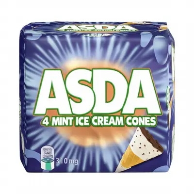 Asda 4 Mint Ice Cream Cones
