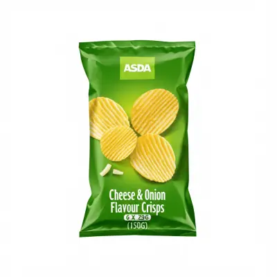 Asda Cheese & Onion Flavour Crisps 6 X 25G (150G)