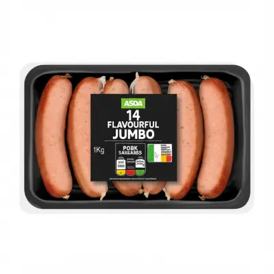 Asda 14 Flavourful Jumbo Pork Sausages 1Kg