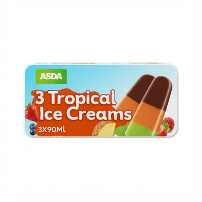 Asda 3 Tropical Ice Creams 3X90Ml