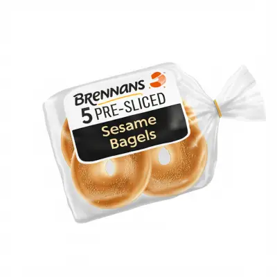 Brennans 5 Pre-Sliced Sesame Bagels