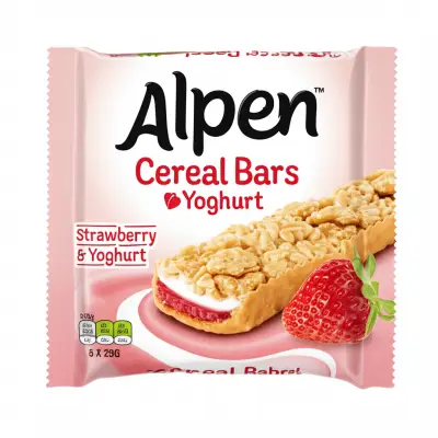 Alpen Cereal Bars Strawberry & Yoghurt 5 X 29G