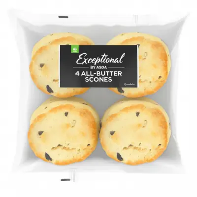 Exceptional By Asda 4 All-Butter Scones