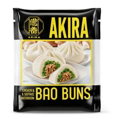 Akira Chicken & Shiitake Mushroom Bao Buns 270G