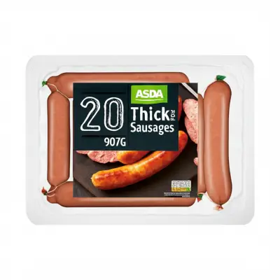 Asda 20 Thick Pork Sausages 907G