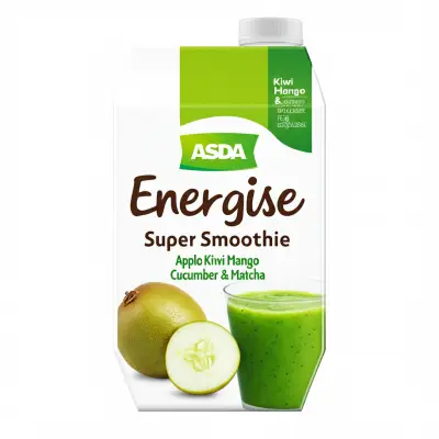 Asda Energise Super Smoothie Apple Kiwi Mango Cucumber & Matcha
