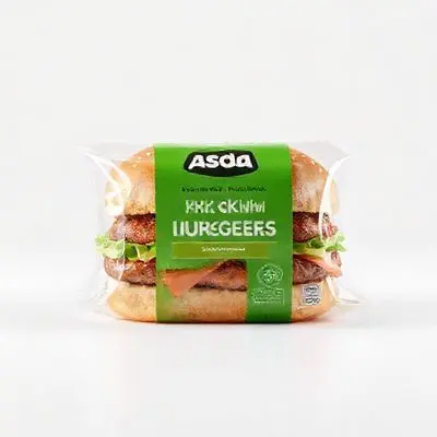 Asda 4 Pork & Apple Burgers 454G