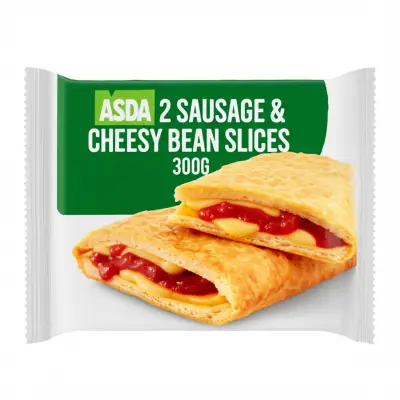 Asda 2 Sausage & Cheesy Bean Slices 300G