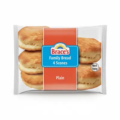 Brace's Family Bread 4 Scones Plain
