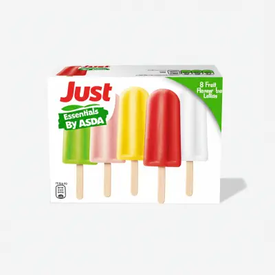 Just Essentials By Asda 8 Fruit Flavour Ice Lollies