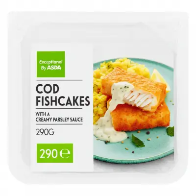 Exceptional By Asda Cod Fishcakes With A Creamy Parsley Sauce 290G