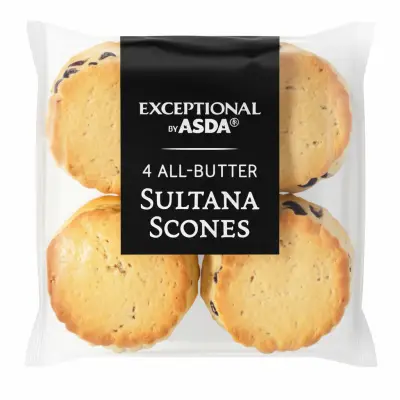 Exceptional By Asda 4 All-Butter Sultana Scones