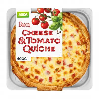 Asda Bacon, Cheese & Tomato Quiche 400G