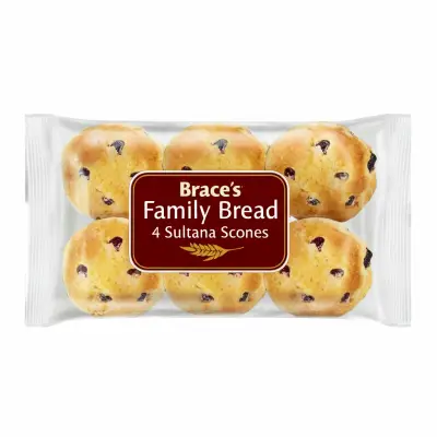 Brace's Family Bread 4 Sultana Scones
