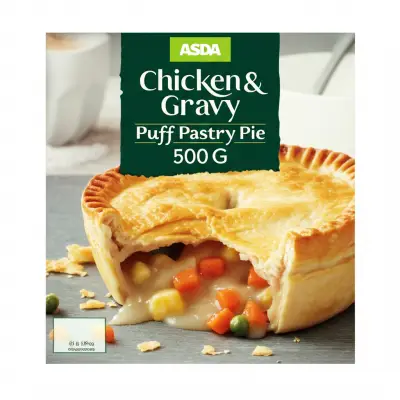 Asda Chicken & Gravy Puff Pastry Pie 500G