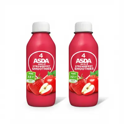 Asda 4 Apple Strawberry & Cherry Smoothies