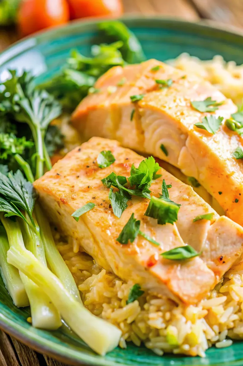 Image of Poached Salmon in Curried Coconut Milk