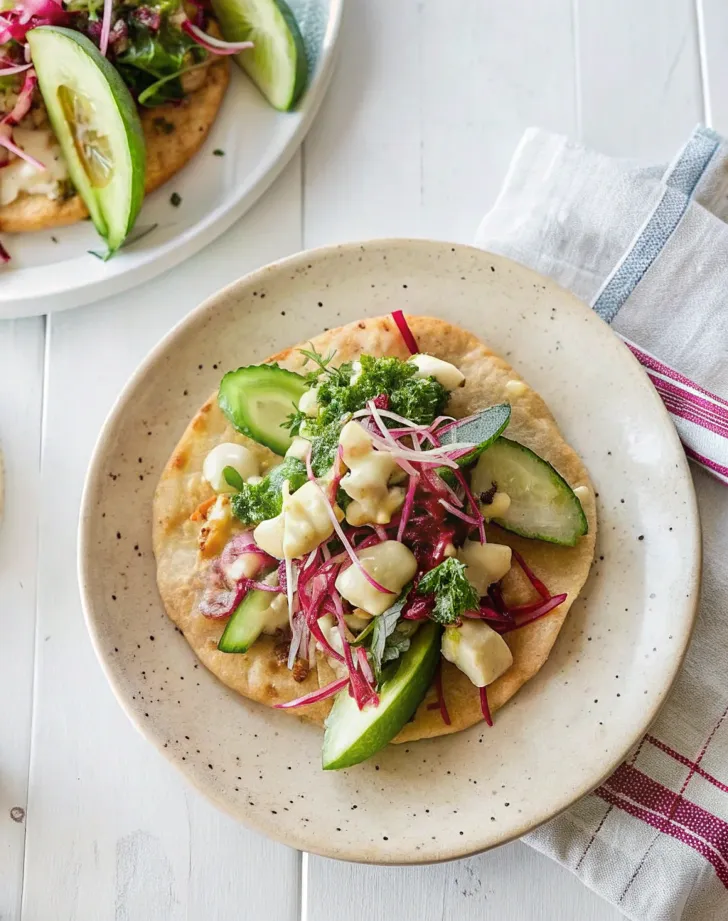 Image of Butter-Baked Cucumber Tostadas