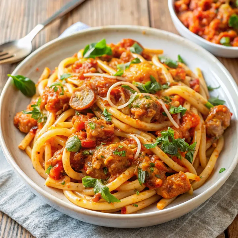 Image of Sausage & Fennel Pasta with Crushed Tomato Sauce