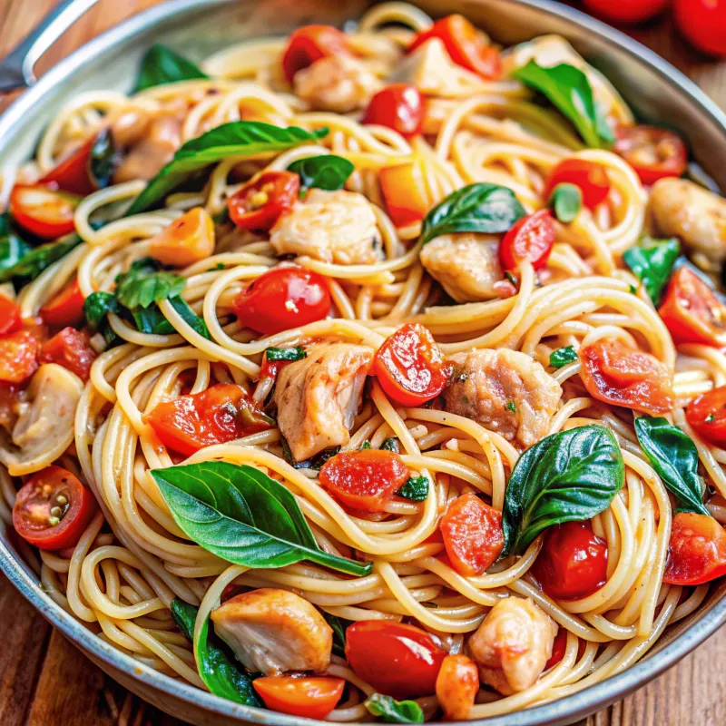 Image of Tomato Spinach Chicken Spaghetti