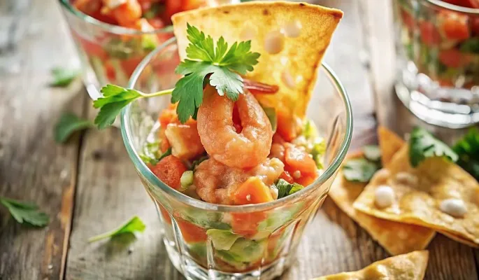 Image of Mexican Prawn Cocktail with Tomato, Avocado and Chipotle