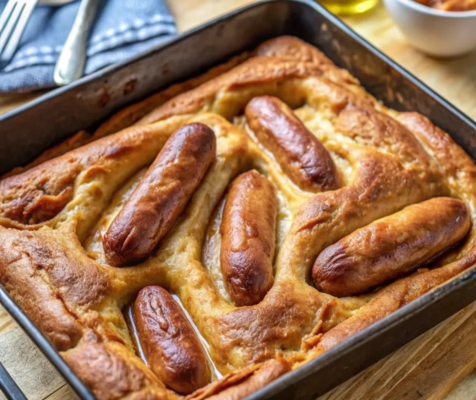 Image of Vegan Toad In The Hole With Red Onion Gravy