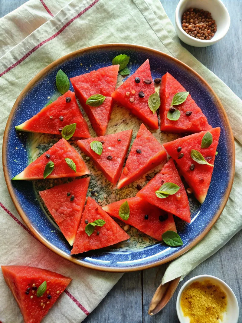 Image of Watermelon With Lime Syrup & Spiced Salt