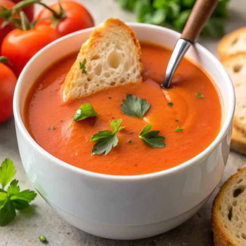 Image of Quick Creamy Vegan Tomato Soup