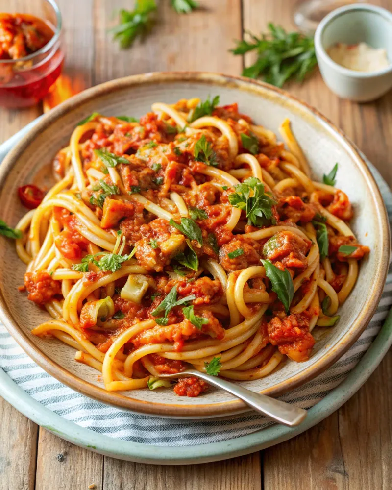 Image of Sausage & Fennel Pasta with Crushed Tomato Sauce