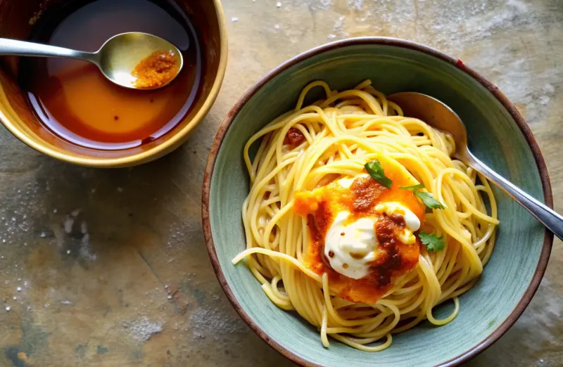 Image of Quinoa Noodles With Turmeric-Paprika Oil Sauce