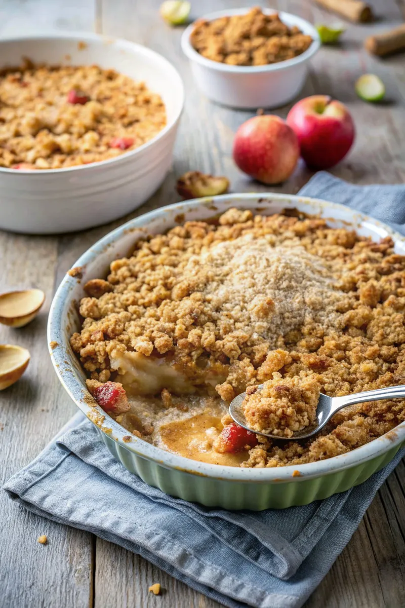 Image of Vegan Rhubarb Apple Crumble