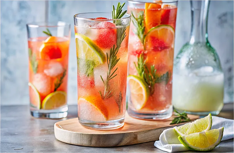 Image of Sparkling Grapefruit, Lime & Rosemary Water