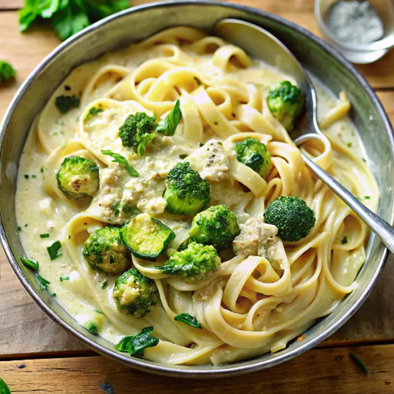 Image of Garlic & White Wine Pasta with Brussels Sprouts
