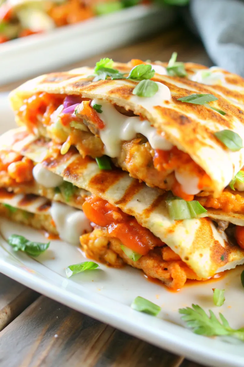 Image of Vegan Buffalo Cauliflower Quesadillas