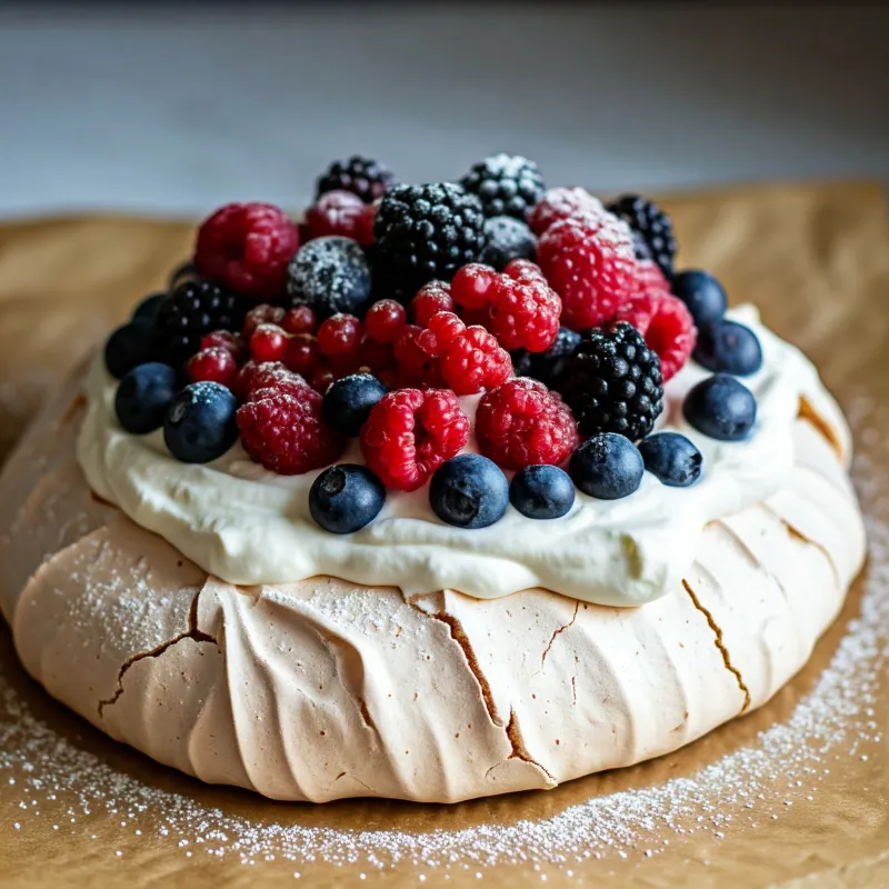 Image of Berry Pavlova with Lemon Whipped Cream